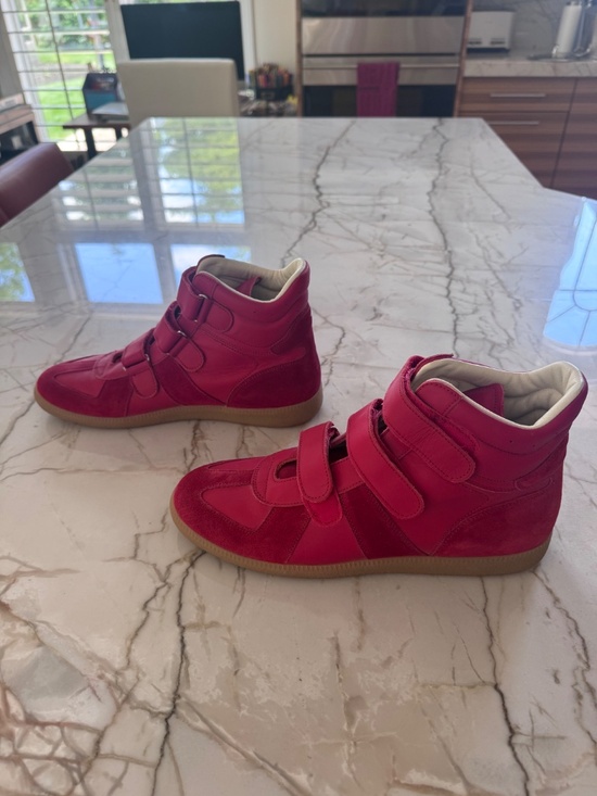 Maison Margiela Paris Men\'s red leather/suede high tops size 44 main image 6